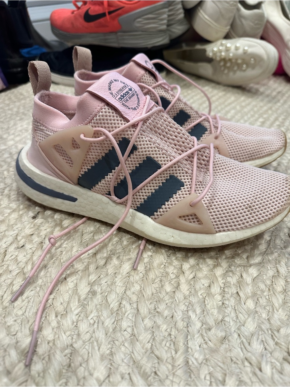 adidas Pink and Navy Women's Running Sneakers